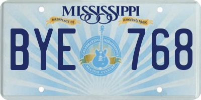 MS license plate BYE768