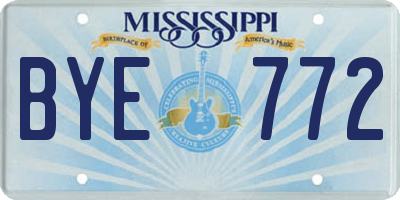 MS license plate BYE772