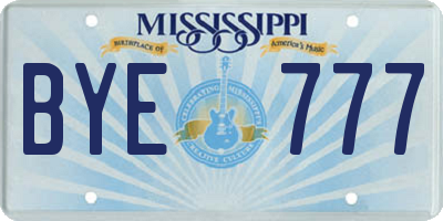 MS license plate BYE777