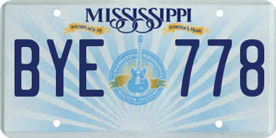 MS license plate BYE778