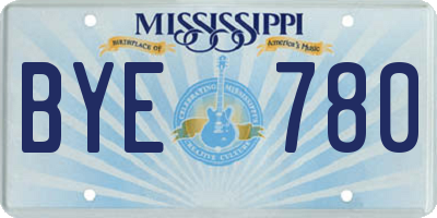 MS license plate BYE780