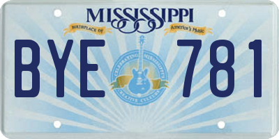 MS license plate BYE781