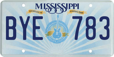 MS license plate BYE783