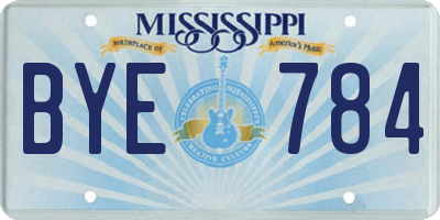 MS license plate BYE784