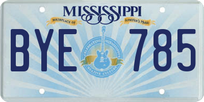 MS license plate BYE785