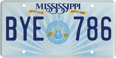 MS license plate BYE786