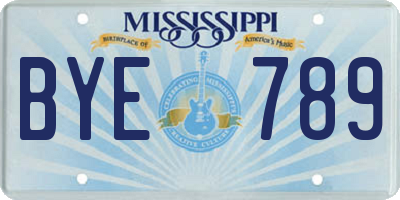 MS license plate BYE789