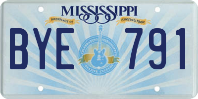 MS license plate BYE791