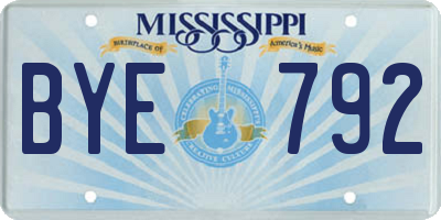 MS license plate BYE792