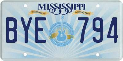 MS license plate BYE794