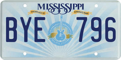 MS license plate BYE796