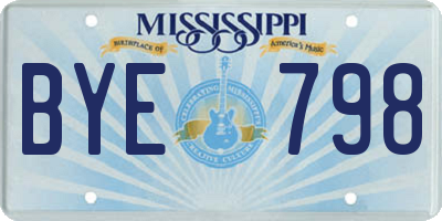 MS license plate BYE798