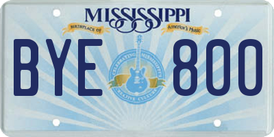 MS license plate BYE800