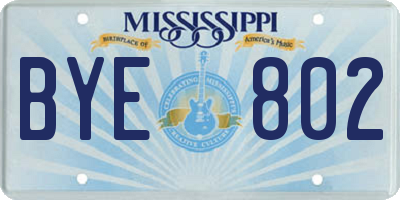 MS license plate BYE802