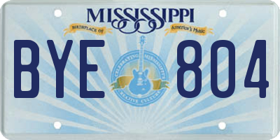 MS license plate BYE804