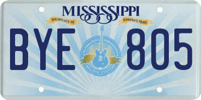 MS license plate BYE805