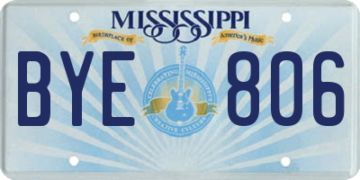 MS license plate BYE806