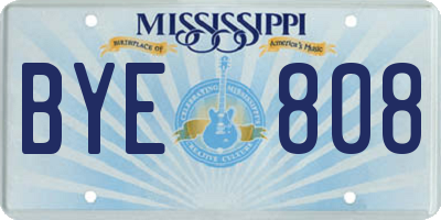 MS license plate BYE808
