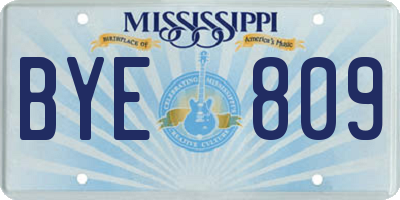 MS license plate BYE809