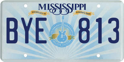 MS license plate BYE813