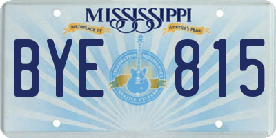 MS license plate BYE815