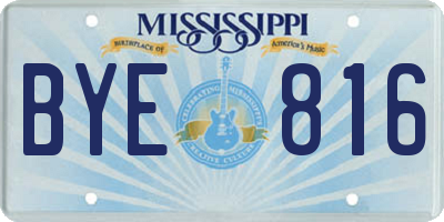 MS license plate BYE816
