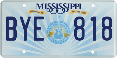 MS license plate BYE818