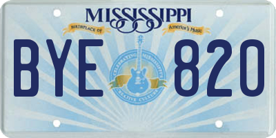 MS license plate BYE820