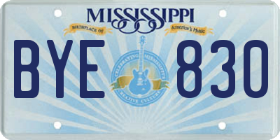 MS license plate BYE830
