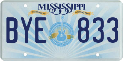 MS license plate BYE833