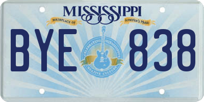 MS license plate BYE838