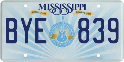 MS license plate BYE839