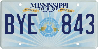 MS license plate BYE843