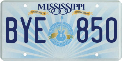MS license plate BYE850