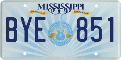 MS license plate BYE851