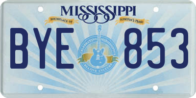 MS license plate BYE853