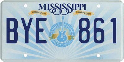 MS license plate BYE861