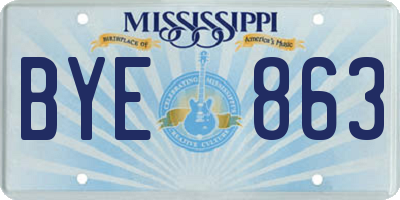 MS license plate BYE863
