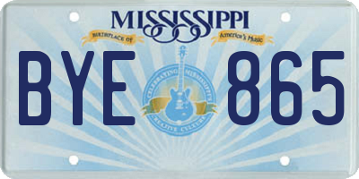 MS license plate BYE865