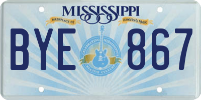 MS license plate BYE867