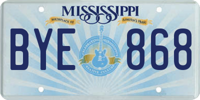 MS license plate BYE868