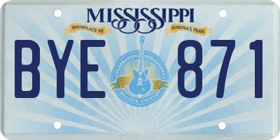 MS license plate BYE871