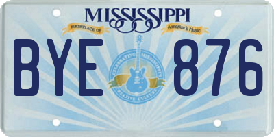 MS license plate BYE876