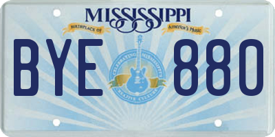 MS license plate BYE880