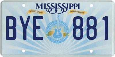 MS license plate BYE881