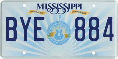 MS license plate BYE884