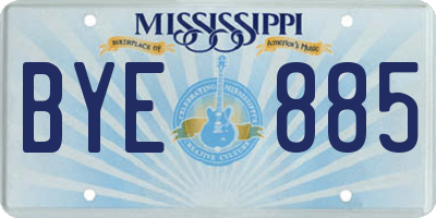 MS license plate BYE885