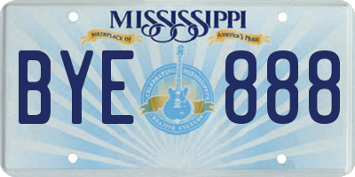 MS license plate BYE888