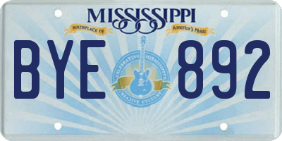 MS license plate BYE892