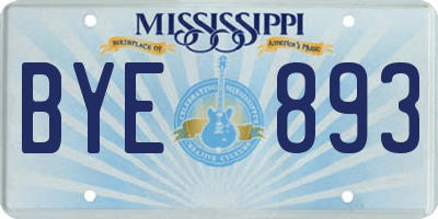 MS license plate BYE893